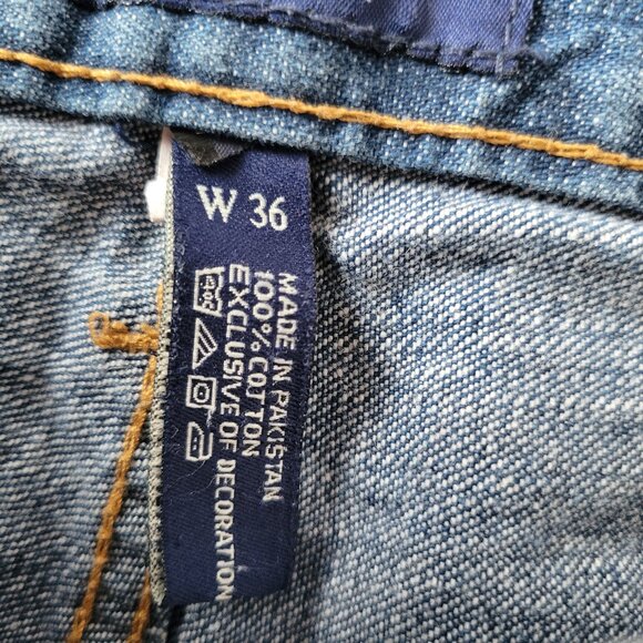 Vintage US Polo Assn Men’s Sz 36 Jean Shorts, Y2K Denim Baggy Carpenter Shorts - Picture 8 of 13